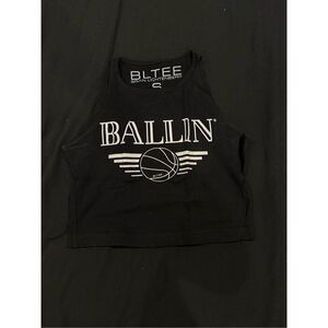 BALLIN size S black cropped top tank